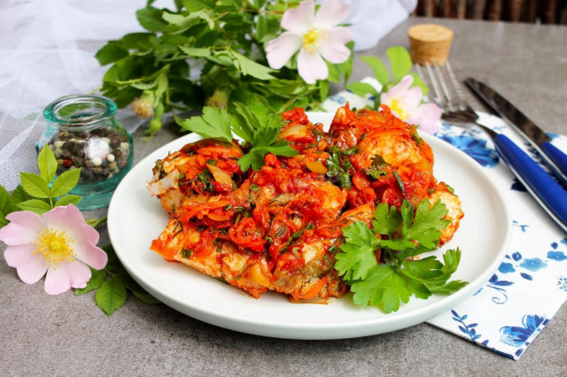 Fish with carrot and onion marinade