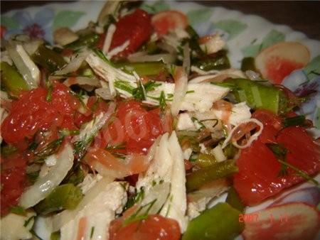 Cuban salad with grapefruit and ham