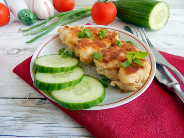 Chicken fillet in breadcrumbs in a frying pan