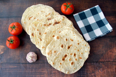 Tortillas without eggs in a pan