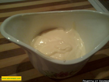 Mayonnaise in a blender with mustard