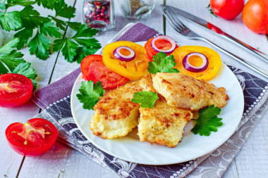 Sea tongue in batter in a frying pan