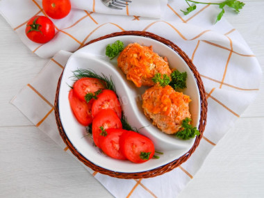 Lazy cabbage rolls in the oven in tomato sour cream sauce