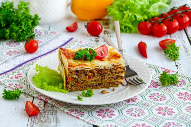 Pita bread casserole in the oven