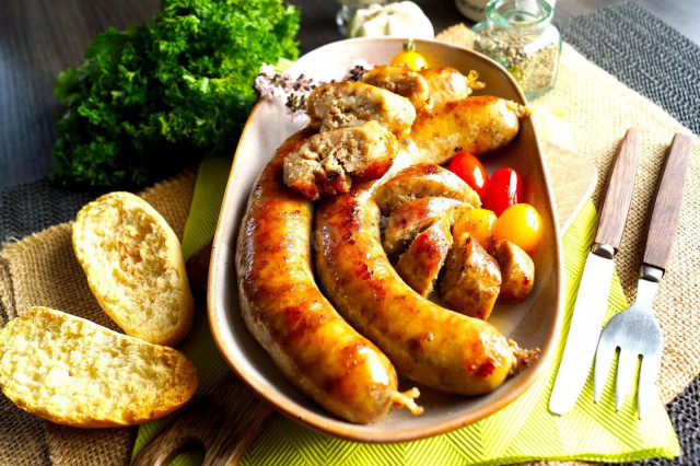 Homemade sausage in a slow cooker