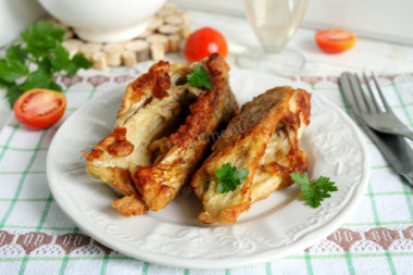 Fish with mayonnaise in batter