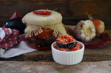 Spicy eggplant for winter snack