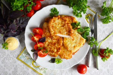 Battered chicken breast chop