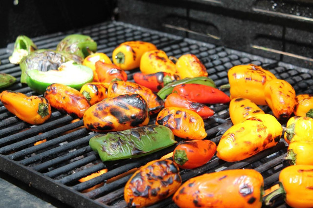 Bell pepper on the grill