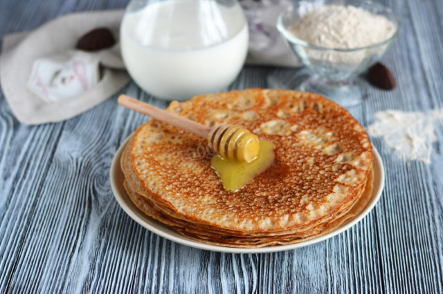Pancakes made from whole grain flour with milk