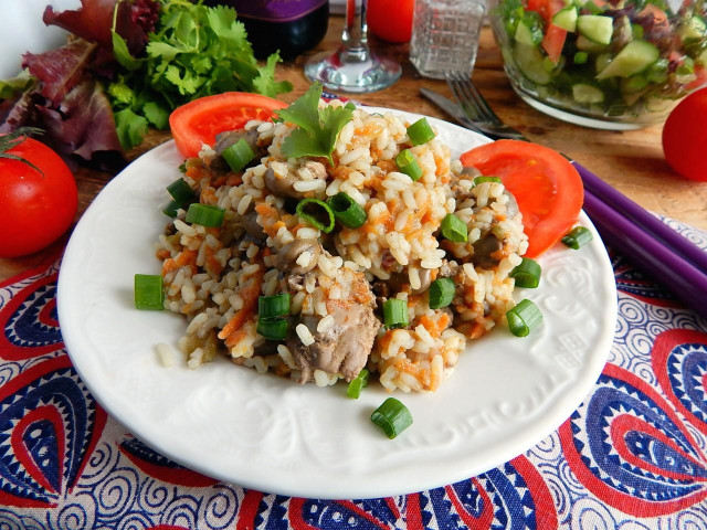 Rice with chicken liver