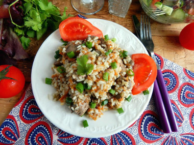 Rice with chicken liver