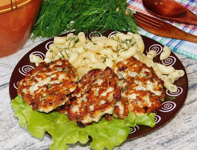 Chicken fillet cutlets with cheese