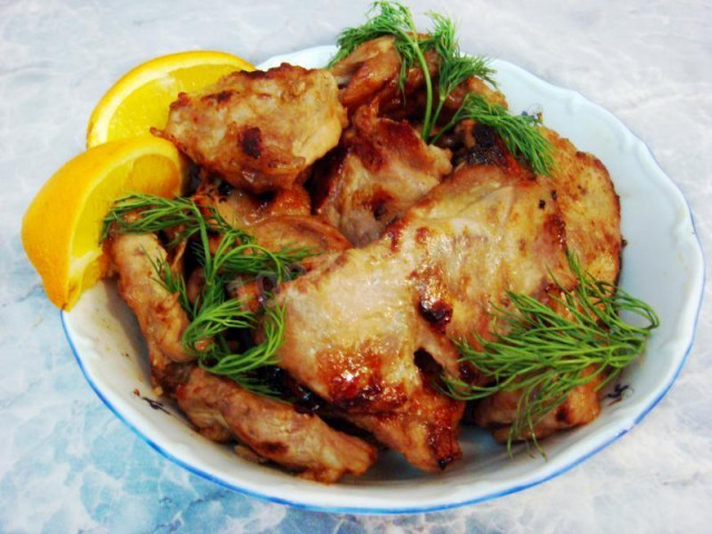 Pork ribs in the oven with honey