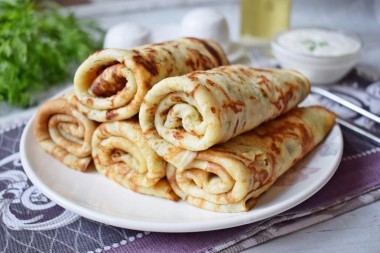 Pancakes with cheese and herbs