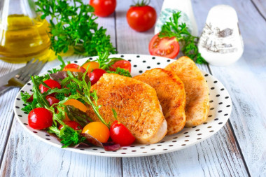 Turkey escalope in a frying pan