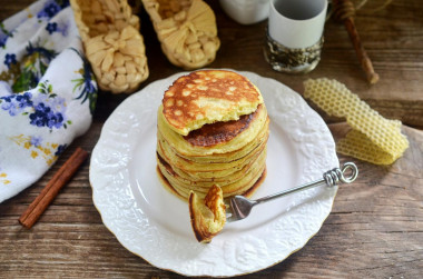 Fluffy pancakes with sour milk