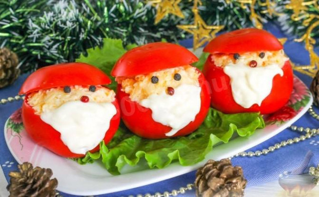 Santa Claus tomato appetizer