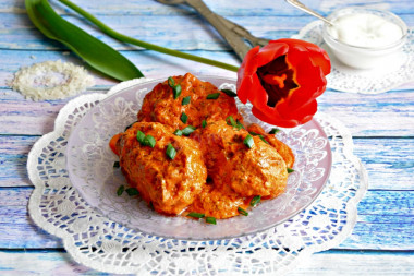 Lazy cabbage rolls without cabbage with rice in a frying pan