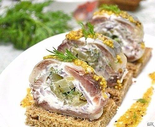 Herring appetizer with cream cheese