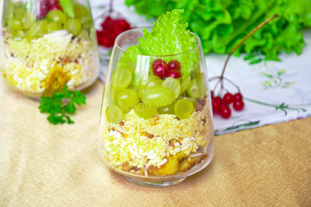 Salad in a glass in layers