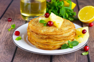 Pancakes in boiling water without milk