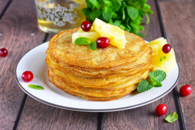 Pancakes in boiling water without milk