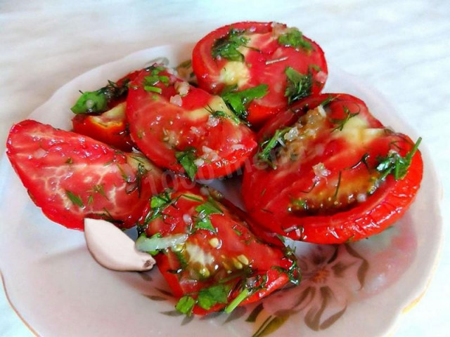 Korean tomatoes for winter without sterilization