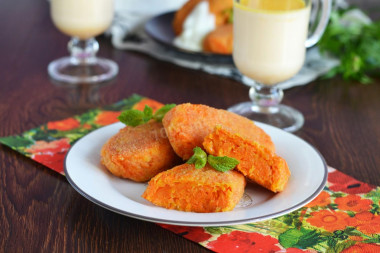 Carrot cutlets from boiled carrots as in kindergarten