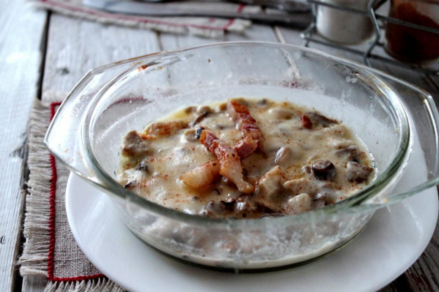 Julienne with pork and mushrooms