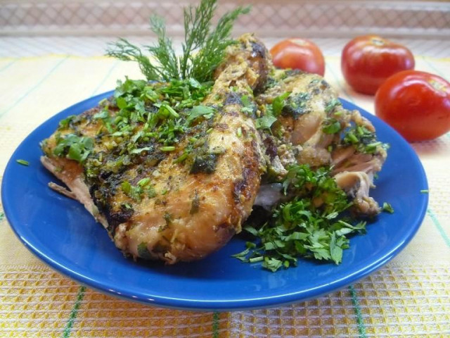 Chicken chkmeruli in Georgian ( shkmeruli )
