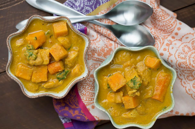 Pumpkin stewed in sour cream