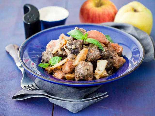 Mutton stewed in a slow cooker
