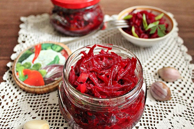 Beetroot salad on winter