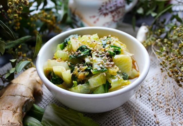 Warm Bok Choy salad