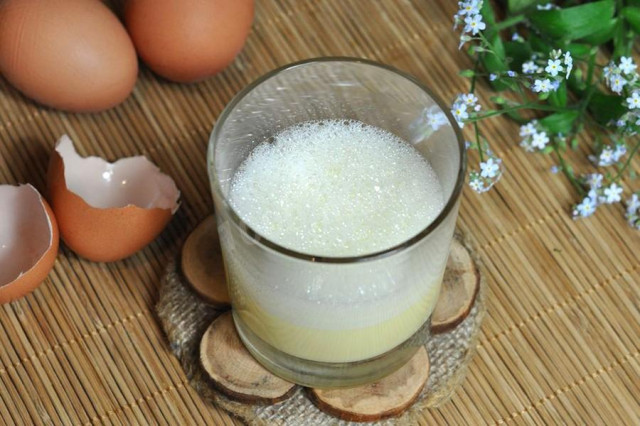 Eggnog made of protein and sugar