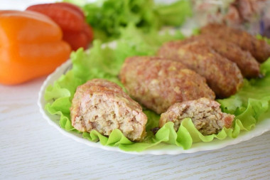 Lula minced pork kebab with starch in the oven