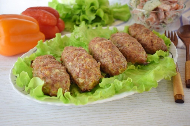 Lula minced pork kebab with starch in the oven