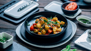 Stew of black grenadier and vegetables