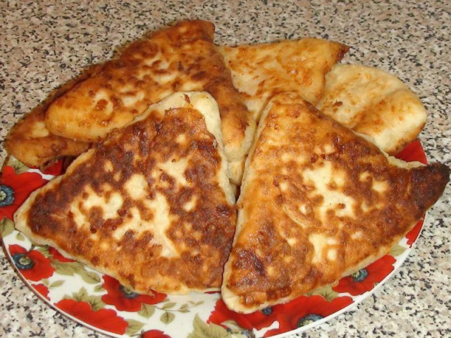 Cheese tortillas with ham on kefir