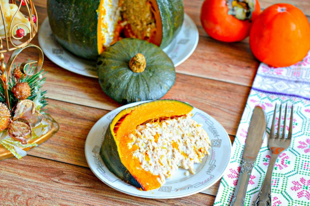 Minced pumpkin baked in the oven
