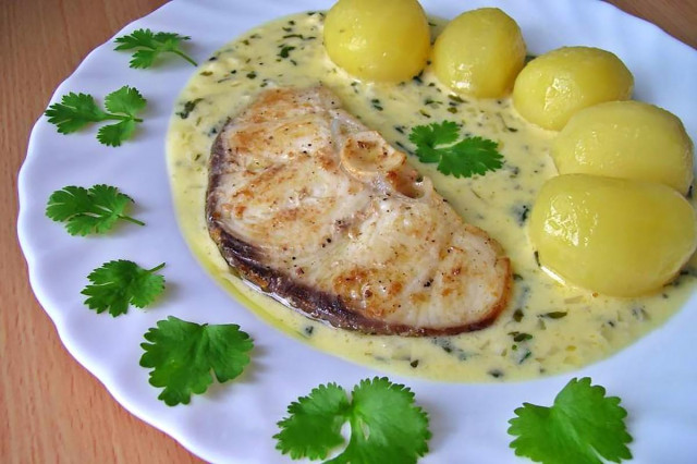 Shark steak in a slow cooker