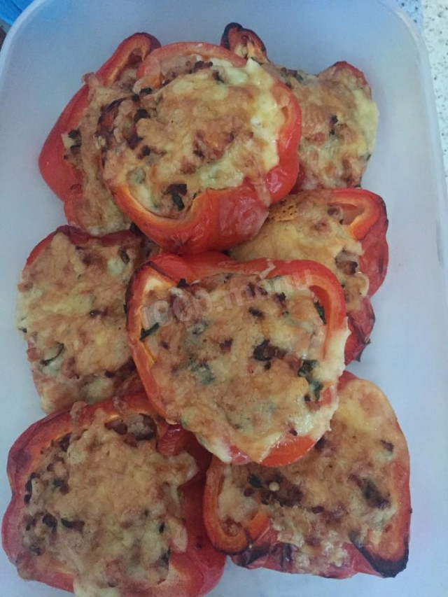 Pepper baked with minced meat
