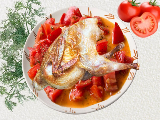 Partridge stewed with vegetables