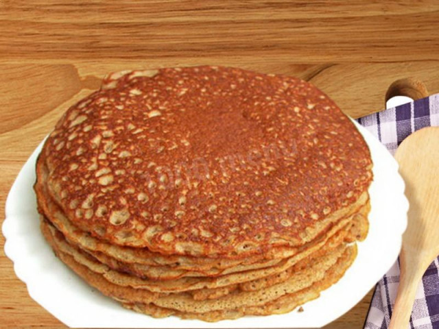 Pancakes on whey with buckwheat flour