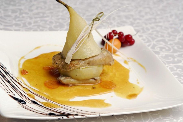 Foie gras with a pear