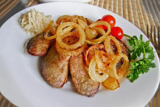 Rabbit liver with onion