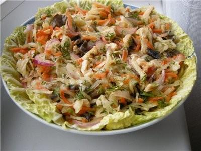 Sauerkraut and squid salad