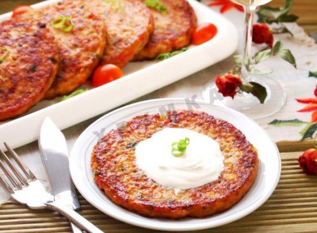 Fish pancakes with vegetables