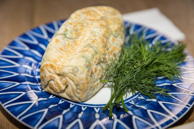 Pishlok-gumma with cheese and herbs